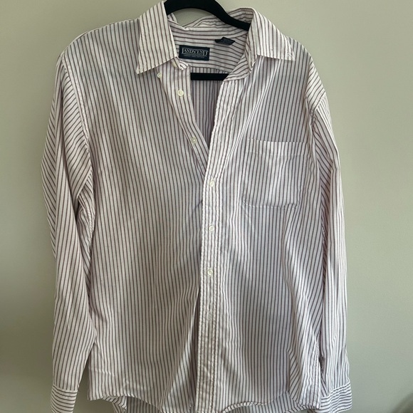 Lands' End Other - Lands’ End Men’s Oxford Stripe Button Down Shirt | Size 16-35 | White & Burgundy